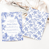 Blue Boy Toile Safari Elegant Baby shower Kaart