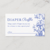 Blue Boy Toile Safari Luier Raffle Baby shower Informatiekaartje (Voorkant)