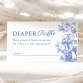 Blue Boy Toile Safari Luier Raffle Baby shower Informatiekaartje