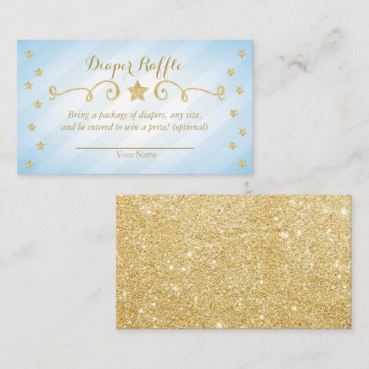 Blue Boy Twinkle Little Star Luier Raffle Kaart (Voorkant / Achterkant)