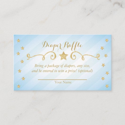 Blue Boy Twinkle Little Star Luier Raffle Kaart (Voorkant)