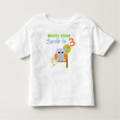 Blue Boy Uil Gepersonaliseerd Verjaardag T-shirt (Voorkant)