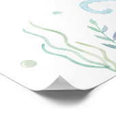 Blue Boy Under the Zee Baby shower Welkom Poster (Hoek)