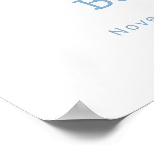 Blue Boy Under The Zee Whale Baby shower Welkom Poster (Hoek)