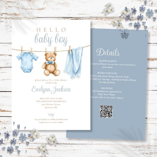 Blue Boy waslijn Baby shower alles in één Kaart