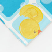 Blue Boy Waterverf Rubber Duck Geruit Klein Fleece Deken (Hoek)
