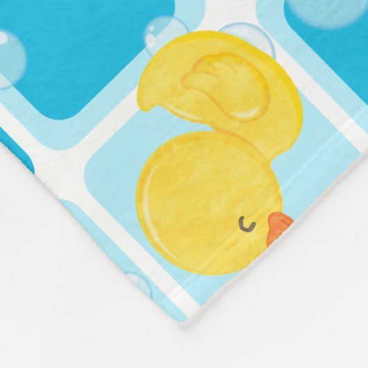 Blue Boy Waterverf Rubber Duck Geruit Klein Fleece Deken (Hoek)