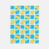 Blue Boy Waterverf Rubber Duck Geruit Klein Fleece Deken (Voorkant)