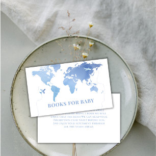 Blue Boy Wereldkaart reisboeken voor Baby shower Informatiekaartje