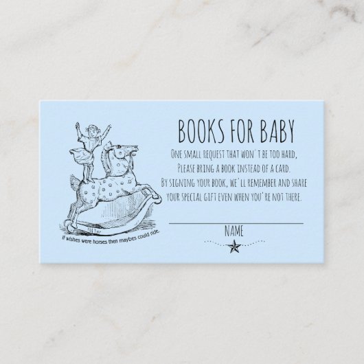 Blue Boy Whimsical Baby shower Books for Baby Informatiekaartje (Voorkant)