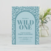 Blue Boy Wild Een 1e verjaardagsfeestje Kaart (Staand voorkant)