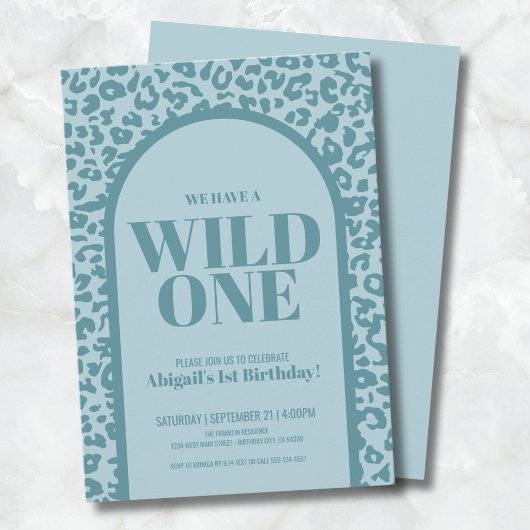 Blue Boy Wild Een 1e verjaardagsfeestje Kaart