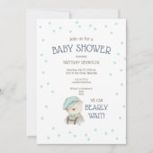 Blue Boy Woodland Forest Beer Baby shower Kaart (Voorkant)