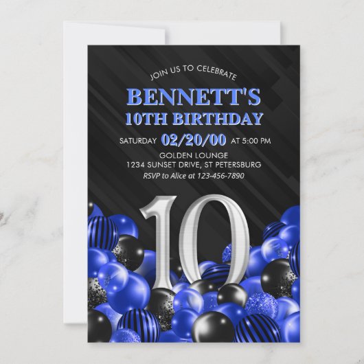 Blue Boys 10e verjaardag Kaart (Voorkant)