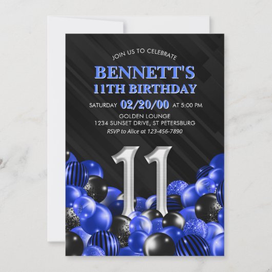 Blue Boys 11e verjaardag Kaart (Voorkant)