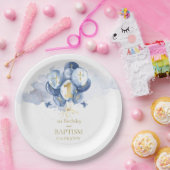 Blue Boys 1e verjaardag en doop Papieren Bordje (Feest)