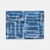 Blue Boy's All-over Naam Collage gepersonaliseerd Fleece Deken (Voorkant (Horizontaal))