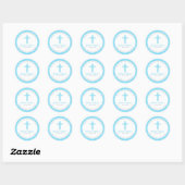 Blue Boys Baptism Christening Favor Dank je Ronde Sticker (Vel)
