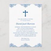 Blue Boys Baptism/Christening Uitnodiging (Voorkant)