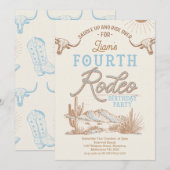  Blue Boys eerste Rodeo 4e verjaardag Kaart (Voorkant / Achterkant)