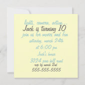 Blue Boys Film Verjaardagsfeestje Uitnodiging (Achterkant)