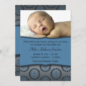 Blue Boys foto geboorte aankondiging (Voorkant / Achterkant)