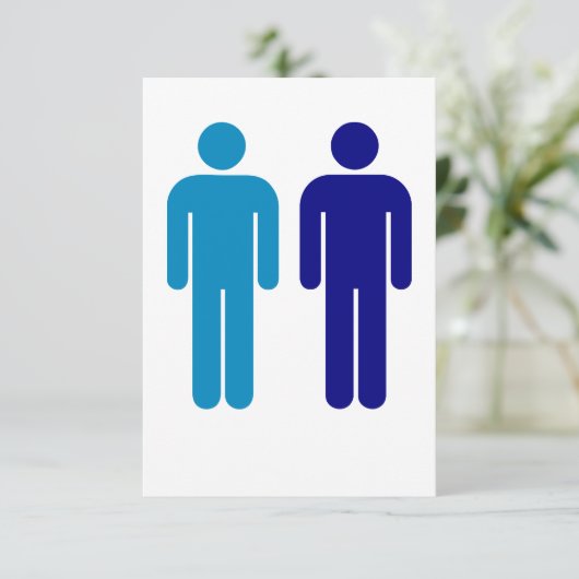 Blue Boys Gay Weddenschap LGBTQ Bedankkaart (Staand voorkant)