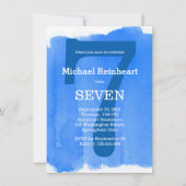 Blue Boy's Kind verjaardagsfeest Waterverf Effect Kaart (Voorkant)