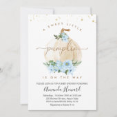 Blue Boys Little Pumpkin Bloemen Baby Shower Kaart (Voorkant)