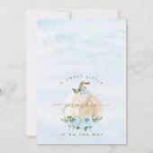 Blue Boys Little Pumpkin Bloemen Baby Shower Kaart (Achterkant)