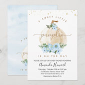 Blue Boys Little Pumpkin Bloemen Baby Shower Kaart (Voorkant / Achterkant)