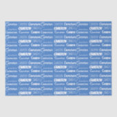  Blue Boys Naam Font Collage Tissuepapier (Voorkant)