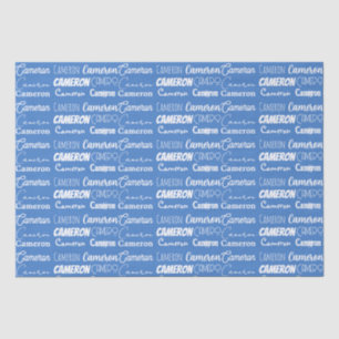  Blue Boys Naam Font Collage Tissuepapier