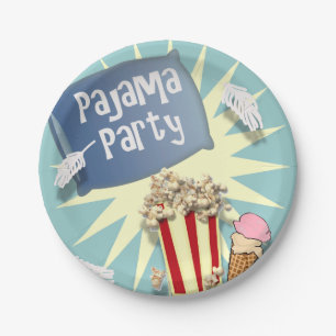 Blue Boys Sleepover pyjama party Papieren Bordje