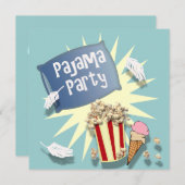 Blue Boys Sleepover Pyjama Party Uitnodiging (Voorkant / Achterkant)