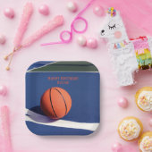 Blue Boys verjaardagsfeestje basketbal Papieren Bordje (Feest)