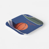 Blue Boys verjaardagsfeestje basketbal Papieren Bordje (Gebogen)