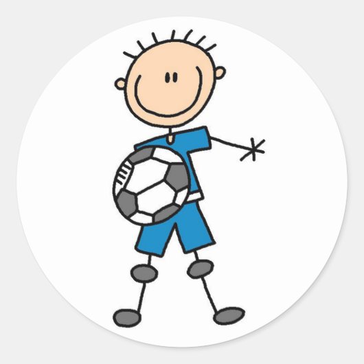 Blue Boys Voetbal Sticker (Voorkant)