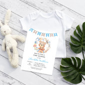 Blue Boys Welkom  Speelgoed Rustiek Baby shower Kaart