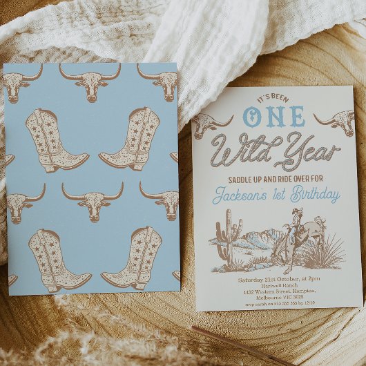  Blue Boys Wild Jaar 1e Verjaardag Kaart