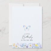 Blue Boys Wildflower Kleine Vlinder Baby shower Kaart (Achterkant)
