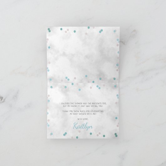 Blue Boy's Winter Kerstmis Baby shower Dank u Bedankkaart (Binnen)