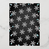 Blue Boy's Winter Kerstmis Baby shower Dank u Folie Uitnodiging (Achterkant)