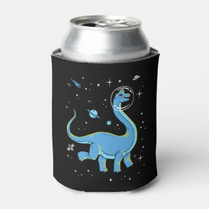 Blue Brachiosaurus dinos in de ruimte Blikjeskoeler