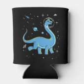 Blue Brachiosaurus dinos in de ruimte Blikjeskoeler (Achterkant)