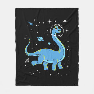 Blue Brachiosaurus dinos in de ruimte Fleece Deken