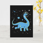 Blue Brachiosaurus dinos in de ruimte Kaart (Gele Bloem)