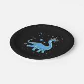 Blue Brachiosaurus dinos in de ruimte Papieren Bordje (Gekanteld)
