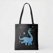 Blue Brachiosaurus dinos in de ruimte Tote Bag (Voorkant)