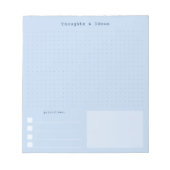 Blue Brain Dump Notepad, Retro Writer aesthetic Notitieblok (Voorkant)